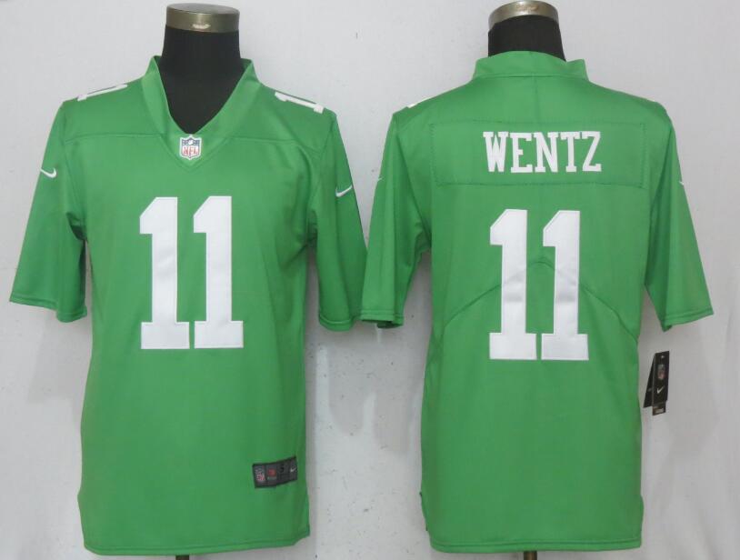 Men Philadelphia Eagles #11 Wentz Wentz Green Vapor Untouchable Nike Limited NFL Jerseys